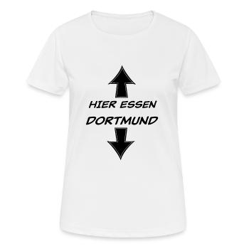 Hier Essen Dortmund - Frauen T-Shirt atmungsaktiv - Weiß - Vorne - AI Model Female 172 dark (172cm)