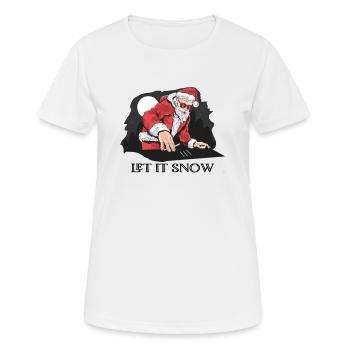 Let it Snow Cocaine Funny Gif Idea Santa Ugly Xmas - T-shirt respirant Femme - blanc - Devant - AI Model Female 172 dark (172cm)