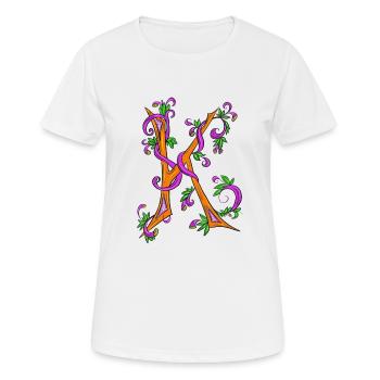 Buchstabe K - Frauen T-Shirt atmungsaktiv - Weiß - Vorne - AI Model Female 172 dark (172cm)