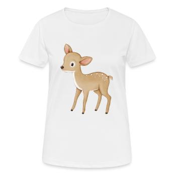 Reh Kitz - Frauen T-Shirt atmungsaktiv - Weiß - Vorne - AI Model Female 172 dark (172cm)