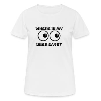 wo isst mein uber? - Frauen T-Shirt atmungsaktiv - Weiß - Vorne - AI Model Female 172 dark (172cm)