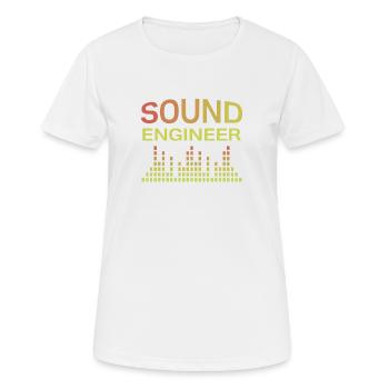 Ingénieur du son Ingénieur du son - T-shirt respirant Femme - blanc - Devant - AI Model Female 172 dark (172cm)