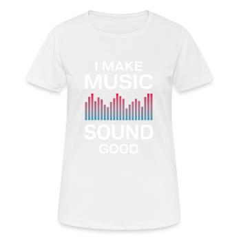 Ingénieur du son ingénierie du son disant - T-shirt respirant Femme - blanc - Devant - AI Model Female 172 dark (172cm)