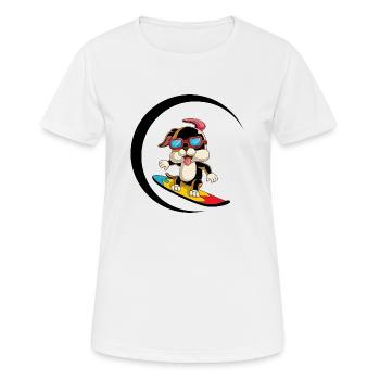 Dog Hund - Frauen T-Shirt atmungsaktiv - Weiß - Vorne - AI Model Female 172 dark (172cm)