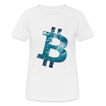 Bitcoin Logo Water Texture - Women's Breathable T-Shirt - white - Front - AI Model Female 172 dark (172cm)