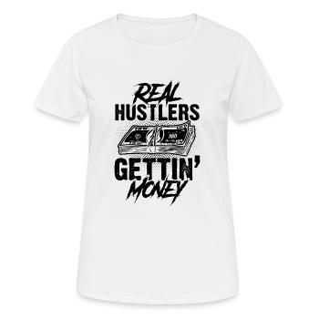 Hustle faire de l'argent - T-shirt respirant Femme - blanc - Devant - AI Model Female 172 dark (172cm)