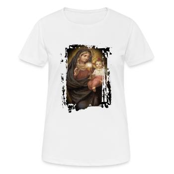 Holly Mary Maria Madonna Mariana Vierge Marie - T-shirt respirant Femme - blanc - Devant - AI Model Female 172 dark (172cm)
