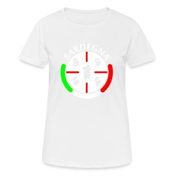 Souvenir Sardaigne, carte 4 landes drapeau italien - T-shirt respirant Femme - blanc - Devant - AI Model Female 172 dark (172cm)