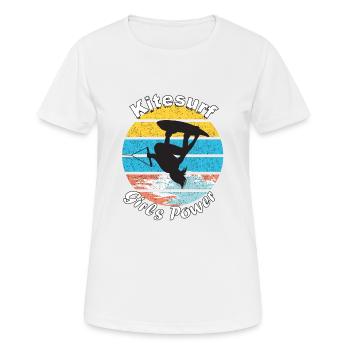 Kitesurf Girls Power " Mädelszeit " - Frauen T-Shirt atmungsaktiv - Weiß - Vorne - AI Model Female 172 dark (172cm)