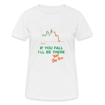 Stoppen Sie den Verlust, wenn Sie fallen - Frauen T-Shirt atmungsaktiv - Weiß - Vorne - AI Model Female 172 dark (172cm)