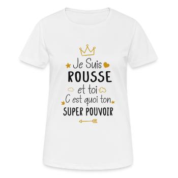 Rousse cadeau drôle fille - T-shirt respirant Femme - blanc - Devant - AI Model Female 172 dark (172cm)