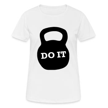 Gym Sport Kraftsport - Frauen T-Shirt atmungsaktiv - Weiß - Vorne - AI Model Female 172 dark (172cm)