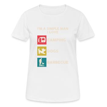 Camping Hund Grillen Mann - Frauen T-Shirt atmungsaktiv - Weiß - Vorne - AI Model Female 172 dark (172cm)