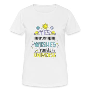Loi d’attraction manifestation spirituelle - T-shirt respirant Femme - blanc - Devant - AI Model Female 172 dark (172cm)