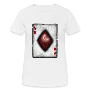 Ace of Diamonds with Moon - Women's Breathable T-Shirt - white - Front - AI Model Female 172 dark (172cm)
