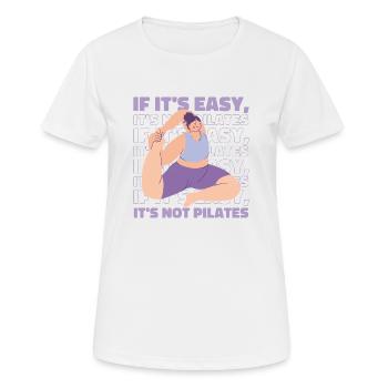 If It's easy, it's not pilates yoga T-Shirt - Women's Breathable T-Shirt - white - Front - AI Model Female 172 dark (172cm)