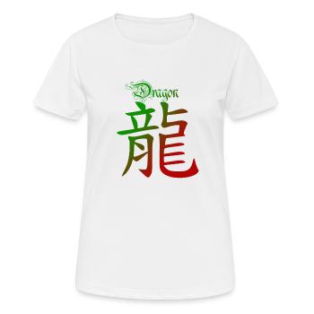 Drache Chinesisches Sternzeichen - Frauen T-Shirt atmungsaktiv - Weiß - Vorne - AI Model Female 172 dark (172cm)