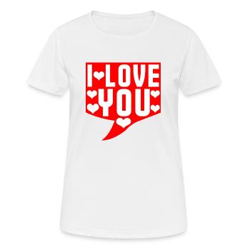 je t'aime bulle de discussion cadeau couple - T-shirt respirant Femme - blanc - Devant - AI Model Female 172 dark (172cm)