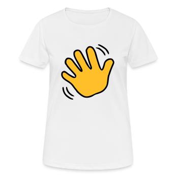 Emoji winken Skizze Farbe - Frauen T-Shirt atmungsaktiv - Weiß - Vorne - AI Model Female 172 dark (172cm)