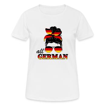 Toutes les femmes allemandes Deutsch Allemagne - T-shirt respirant Femme - blanc - Devant - AI Model Female 172 dark (172cm)
