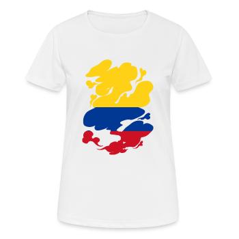 Colombia Flag Vintage Colombian Flag - Women's Breathable T-Shirt - white - Front - AI Model Female 172 dark (172cm)