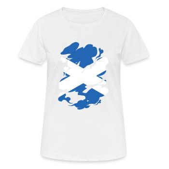 Schottland Flagge Schottische Fahne Alba GB UK - Frauen T-Shirt atmungsaktiv - Weiß - Vorne - AI Model Female 172 dark (172cm)