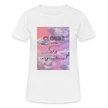 clouds - Women's Breathable T-Shirt - white - Front - AI Model Female 172 dark (172cm)