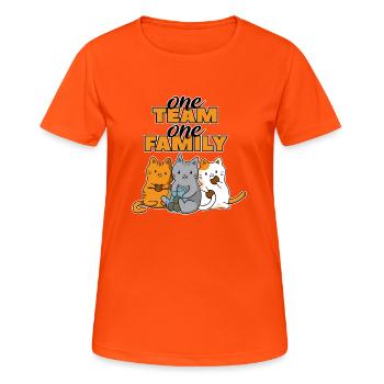 team family cat biscuits baking work colleagues - Women's Breathable T-Shirt - neon orange - Front - AI Model Female 172 dark (172cm)