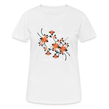 Land orange Blumen - Frauen T-Shirt atmungsaktiv - Weiß - Vorne - AI Model Female 172 dark (172cm)