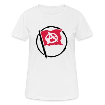 Concevoir le symbole du drapeau de l'anarchie - T-shirt respirant Femme - blanc - Devant - AI Model Female 172 dark (172cm)
