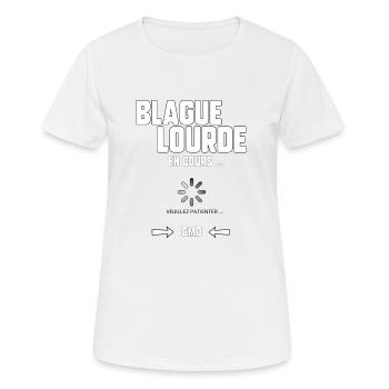 Blague lourde en cours… - T-shirt respirant Femme - blanc - Devant - AI Model Female 172 dark (172cm)