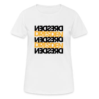Dresden - Ultras - Schrift -Gespiegelt - Frauen T-Shirt atmungsaktiv - Weiß - Vorne - AI Model Female 172 dark (172cm)