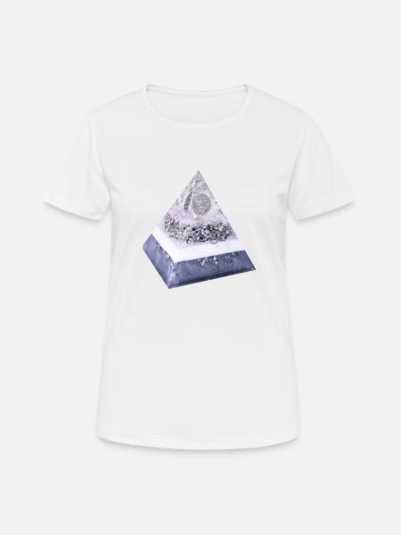 Blume des Lebens Pyramide - Frauen T-Shirt atmungsaktiv - Weiß