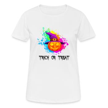 Halloween Geschenkidee Kürbis Trick or Treat - Frauen T-Shirt atmungsaktiv - Weiß - Vorne - AI Model Female 172 dark (172cm)