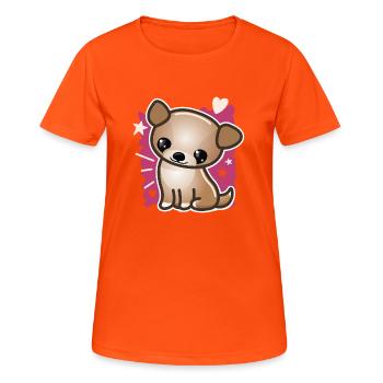 Cute puppy dog - Women's Breathable T-Shirt - neon orange - Front - AI Model Female 172 dark (172cm)