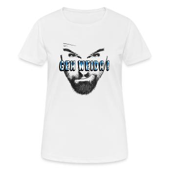 geh weida bayrisch dialekt - Frauen T-Shirt atmungsaktiv - Weiß - Vorne - AI Model Female 172 dark (172cm)
