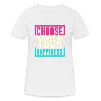 Choisissez le bonheur - T-shirt respirant Femme - blanc - Devant - AI Model Female 172 dark (172cm)