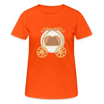 Weiße und goldene Prinzessinnenkutsche - Frauen T-Shirt atmungsaktiv - Neonorange - Vorne - AI Model Female 172 dark (172cm)