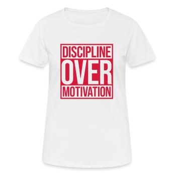 Citation de discipline sur la motivation - T-shirt respirant Femme - blanc - Devant - AI Model Female 172 dark (172cm)