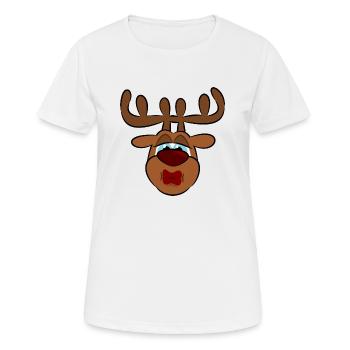 Reindeer kiss - Frauen T-Shirt atmungsaktiv - Weiß - Vorne - AI Model Female 172 dark (172cm)