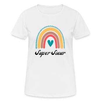 sœur arc en ciel - T-shirt respirant Femme - blanc - Devant - AI Model Female 172 dark (172cm)