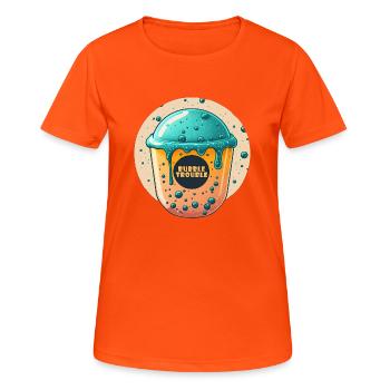 Bubble Trouble Bubble Tea - Frauen T-Shirt atmungsaktiv - Neonorange - Vorne - AI Model Female 172 dark (172cm)