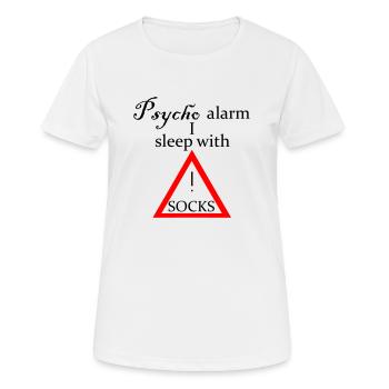 Psycho alarm - Schriftzug - Frauen T-Shirt atmungsaktiv - Weiß - Vorne - AI Model Female 172 dark (172cm)