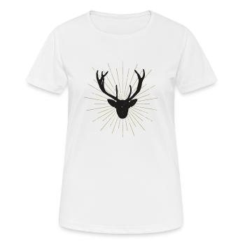 Schöner beleuchteter Hirschkopf - Frauen T-Shirt atmungsaktiv - Weiß - Vorne - AI Model Female 172 dark (172cm)