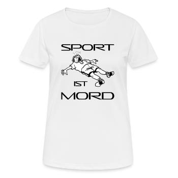 Sport ist Mord - Frauen T-Shirt atmungsaktiv - Weiß - Vorne - AI Model Female 172 dark (172cm)