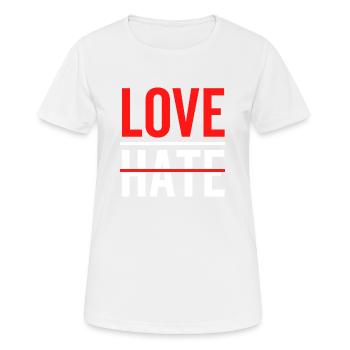 L’amour plutôt que la haine - T-shirt respirant Femme - blanc - Devant - AI Model Female 172 dark (172cm)