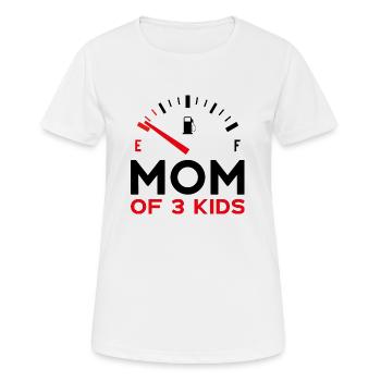 MOM OF 3 KIDS MUTTERTAG - Frauen T-Shirt atmungsaktiv - Weiß - Vorne - AI Model Female 172 dark (172cm)