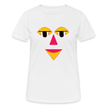 Geometrisches Lächeln - Frauen T-Shirt atmungsaktiv - Weiß - Vorne - AI Model Female 172 dark (172cm)