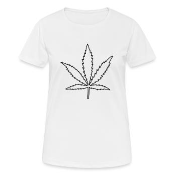Minimalistisches Hanfblatt - Frauen T-Shirt atmungsaktiv - Weiß - Vorne - AI Model Female 172 dark (172cm)