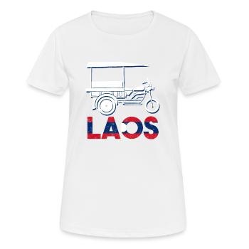 Laos Laote Laoten Stolz Flagge Kreis I Geschenk - Frauen T-Shirt atmungsaktiv - Weiß - Vorne - AI Model Female 172 dark (172cm)